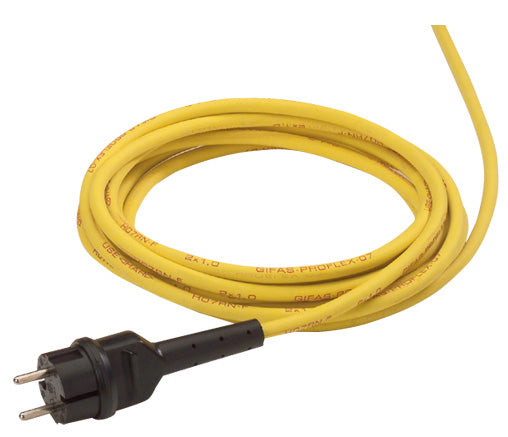 Priključni kabel, 3m H07RN-F 2x1,0 rumen, konturni vtič 16A